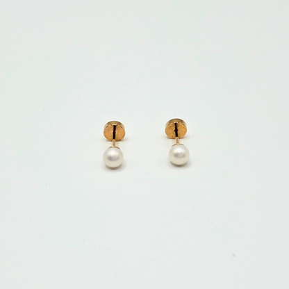 Aros abridores para bebé y niña de oro 18k y perla cultivada