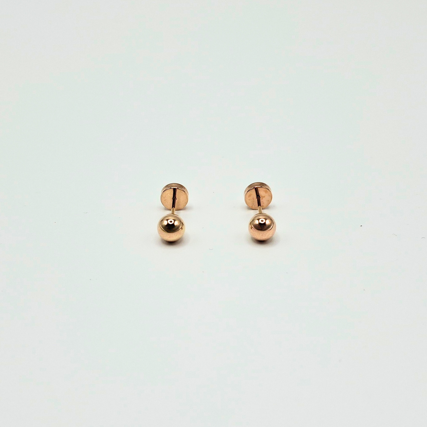 Aros abridores para bebé y niña de oro laminado 20k modelo bolita