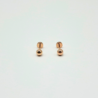 Aros abridores para bebé y niña de oro laminado 20k modelo bolita