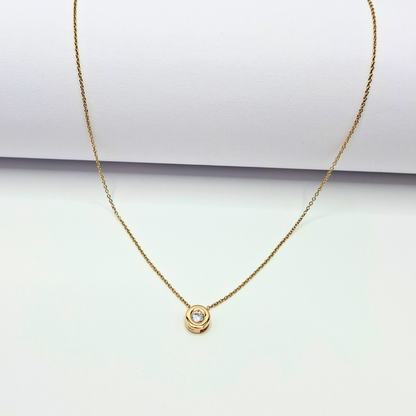 Collar punto de luz, oro italiano 18k