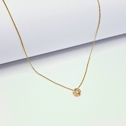 Collar punto de luz, oro italiano 18k