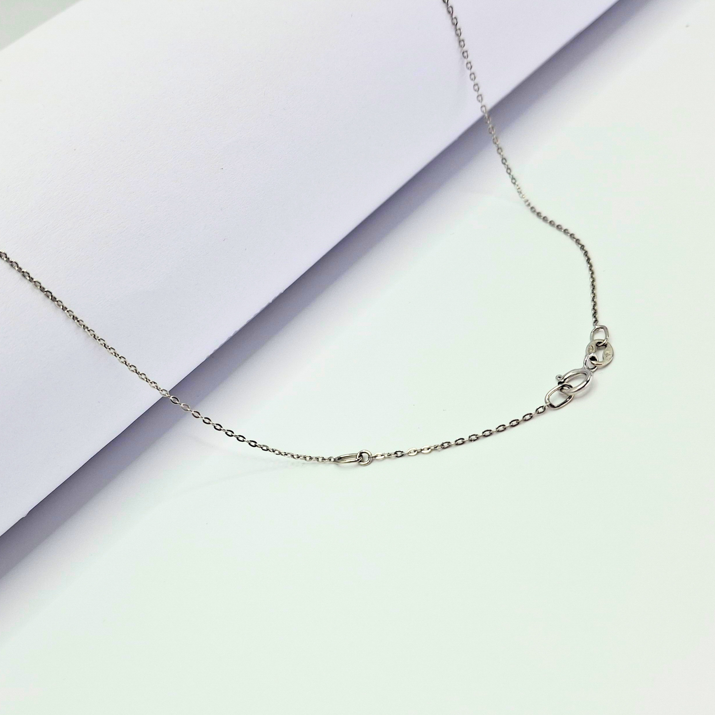 Cadena forzatina oro blanco 18k, ajustable 45 y 40 cm