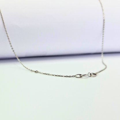 Cadena forzatina oro blanco 18k, ajustable 45 y 40 cm