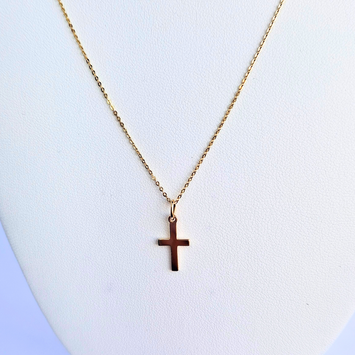 Collar oro italiano 18k, cruz 1