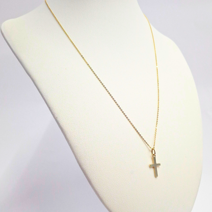 Collar oro italiano 18k, cruz 1