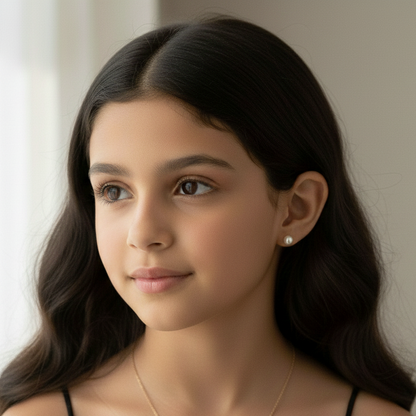 Aros abridores para bebé y niña de oro 18k y perla cultivada