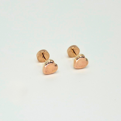 Aros abridores para bebé y niña, oro laminado 20k modelo corazón