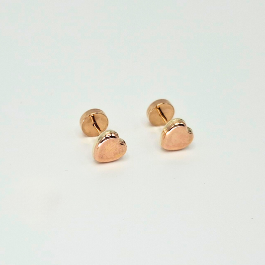 Aros abridores para bebé y niña, oro laminado 20k modelo corazón