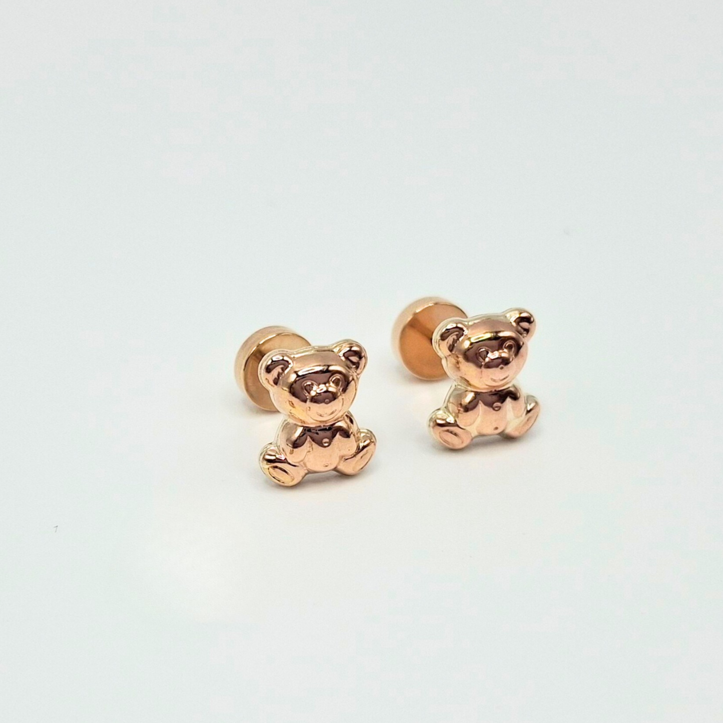 Aros abridores para bebé  y niña de oro laminado de 20k modelo oso