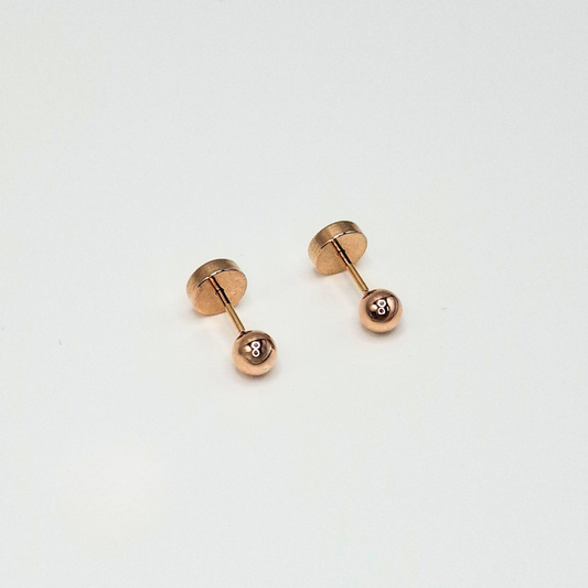Aros abridores para bebé y niña de oro laminado 20k modelo bolita