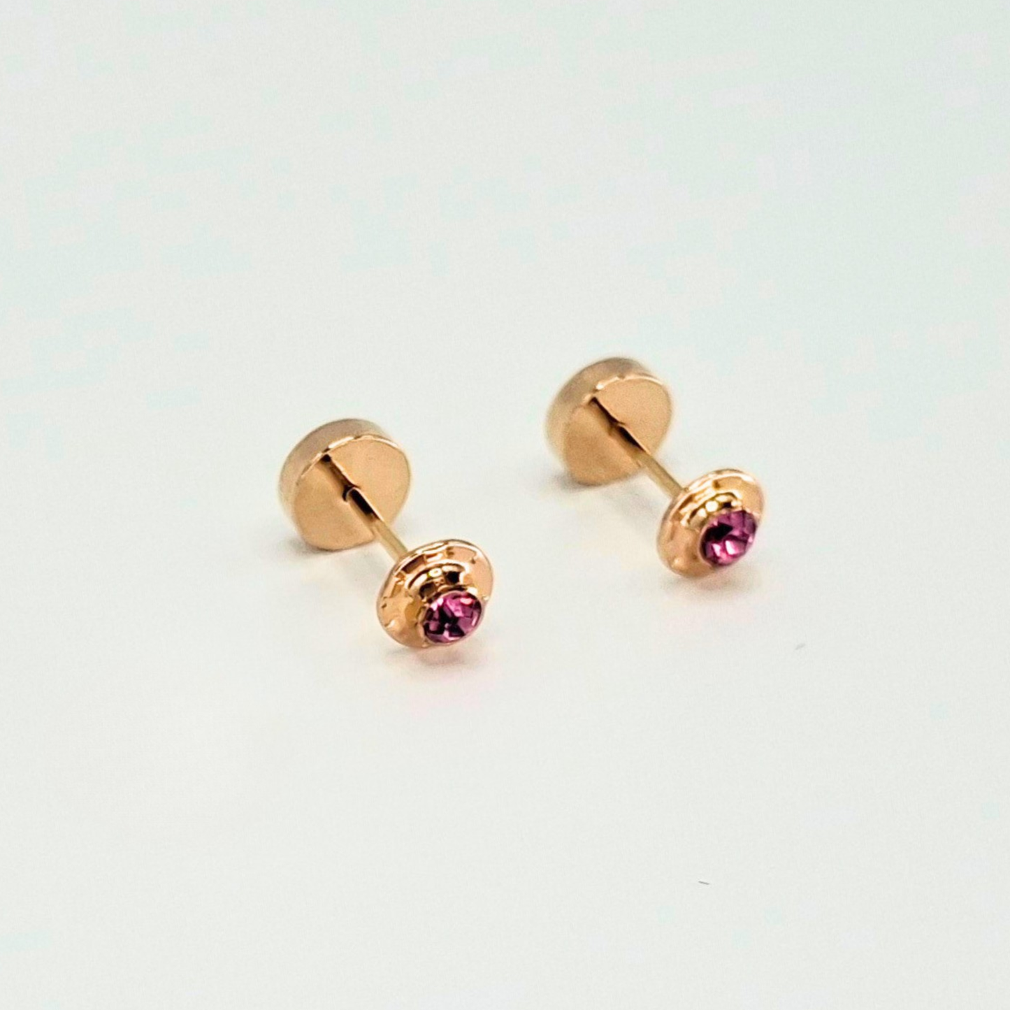 Aros abridores para bebé y niña laminados en oro de 20k modelo piedra de circón S