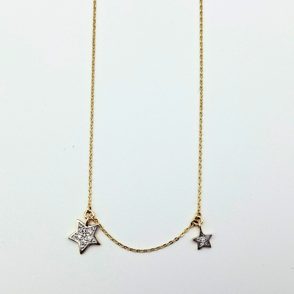 Collar oro italiano 18k, estrellas