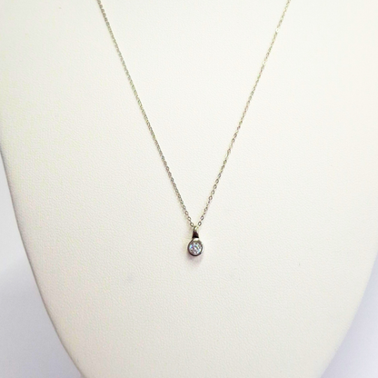 Collar Punto de luz valier, oro blanco italiano 18k