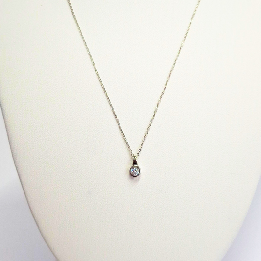 Collar Punto de luz valier, oro blanco italiano 18k